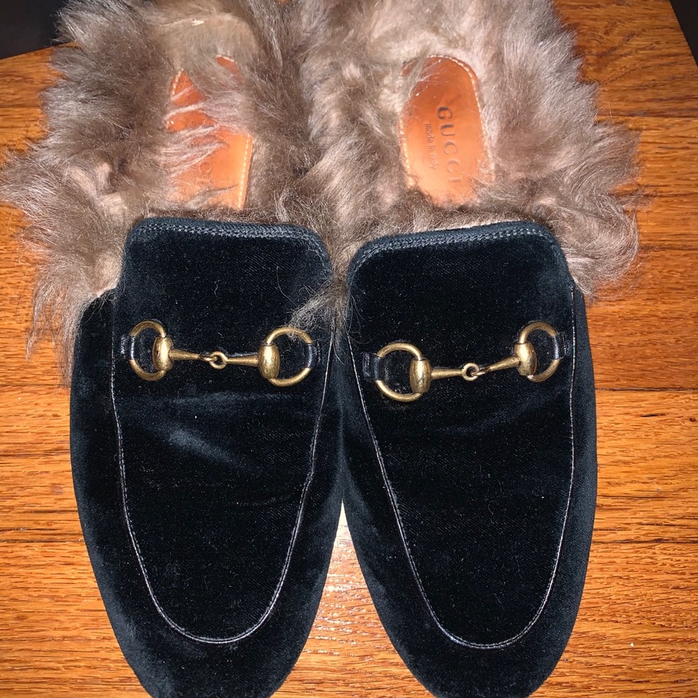Gucci Fur Slides - image 1